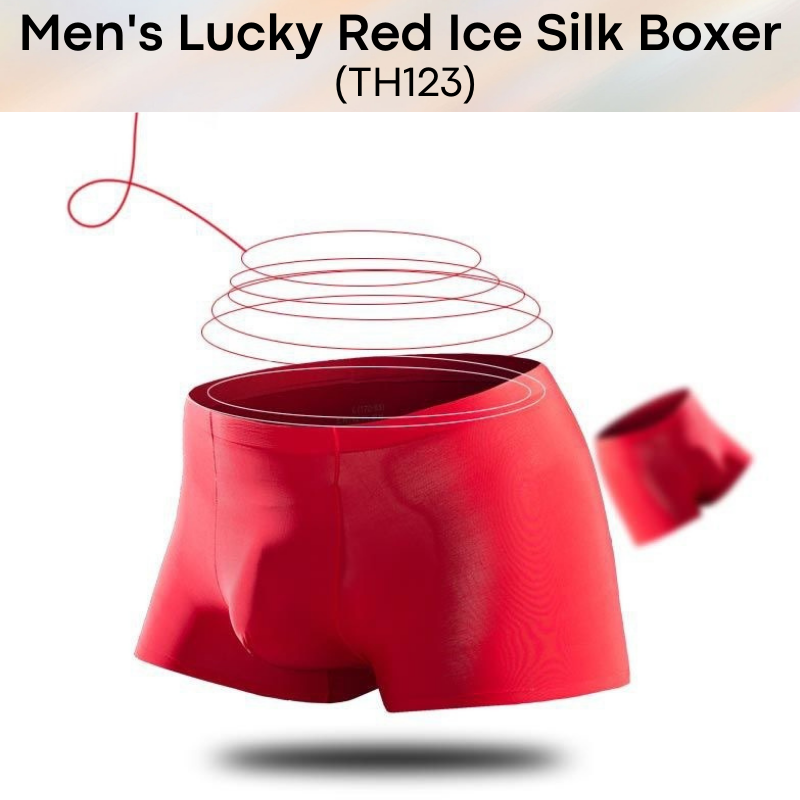 Men's Boxer : Lucky Red Ice Silk Underwear (TH123)