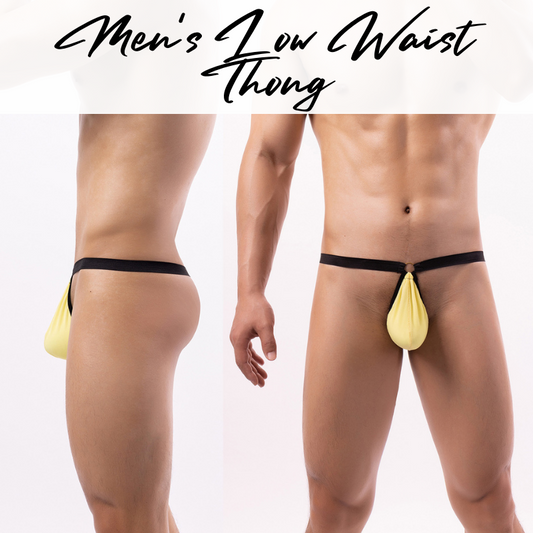 Men's Thong : Low Waist with Metal Ring (Yutata B859)