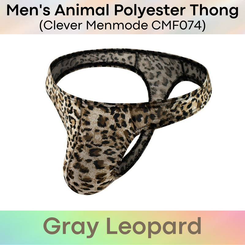 Men's Thong : Animal Print Low Waist Thong Underwear (CMF074)