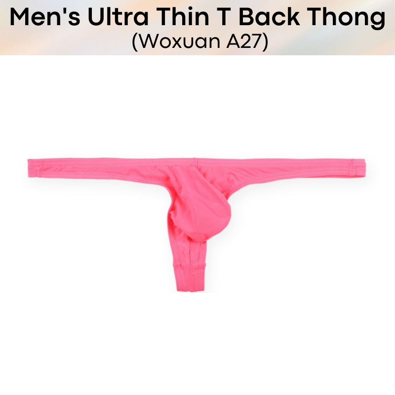 Men's Thong : Ultra Thin T Back Underwear (Woxuan A27)