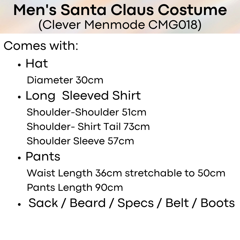 Lifestyle / Roleplay : Santa Claus Complete Costume (Clever Menmode CMG018)