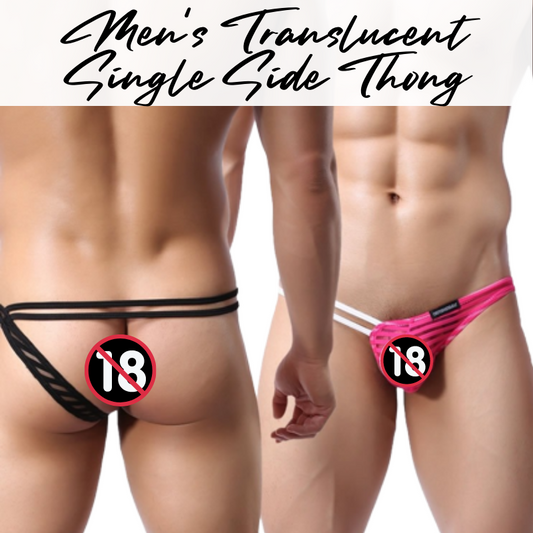 Men's Thong : Translucent Single Side Underwear (Wowhomme WH29)