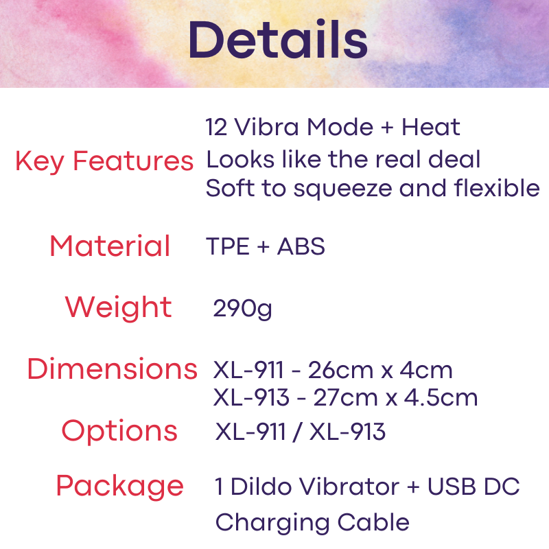 Adult Toy : Dildo Vibrator with Warming (Xinlv XL-912/913)