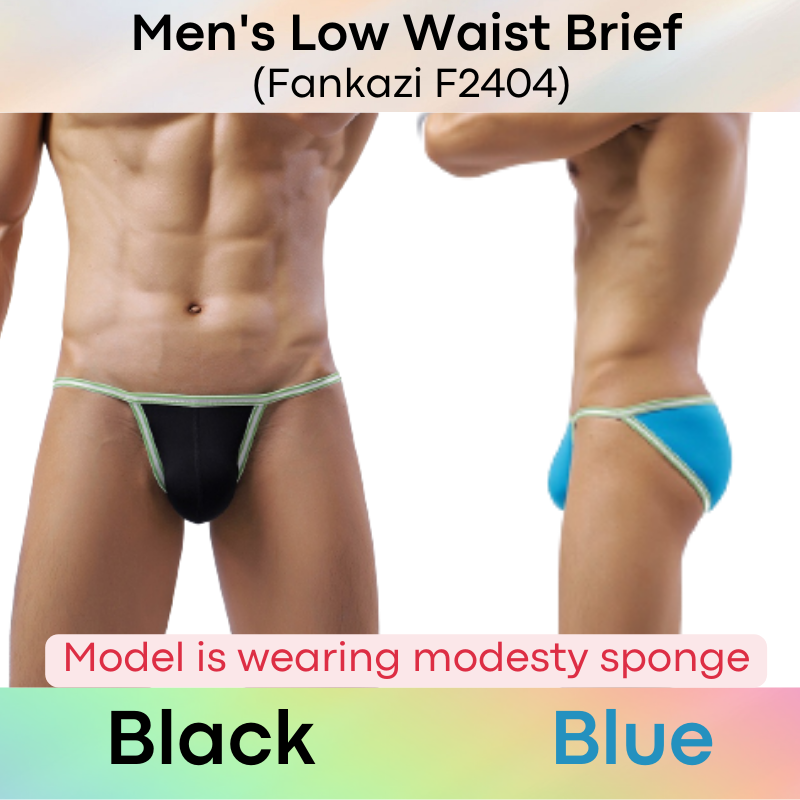 Men's Brief : Low Waist Nylon Underwear (Fankazi F2404)