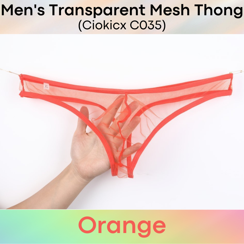 Men's Thong : Almost Transparent Mesh Thong Underwear (Ciokicx C035)