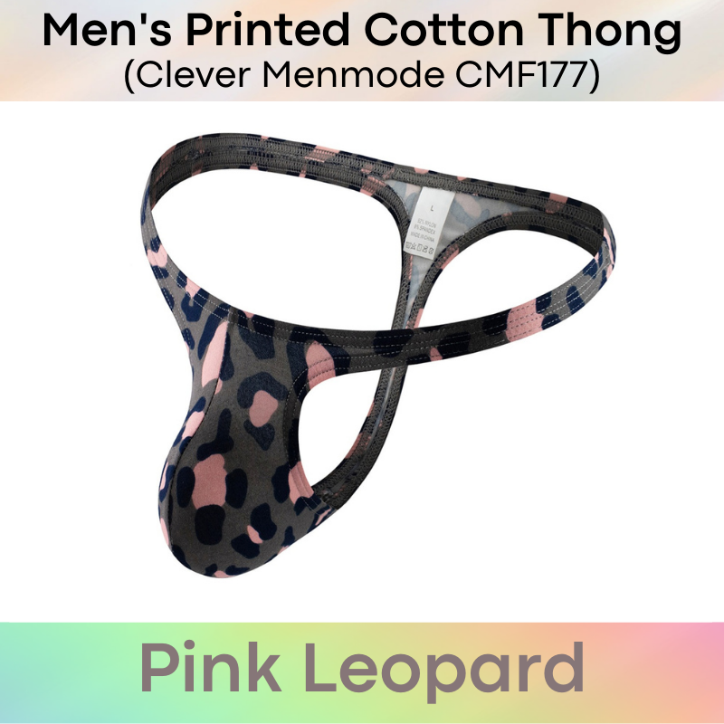 Men's Thong : Printed Cotton Large Pouch Underwear (Clever Menmode CMF177)
