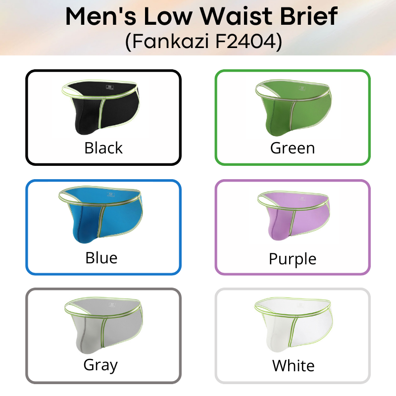 Men's Brief : Low Waist Nylon Underwear (Fankazi F2404)