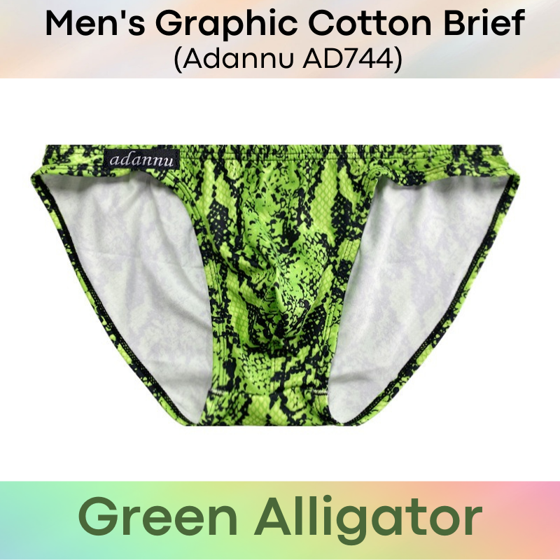 Men's Brief : Animal Graphic Print Brief Underwear (Adannu AD744)