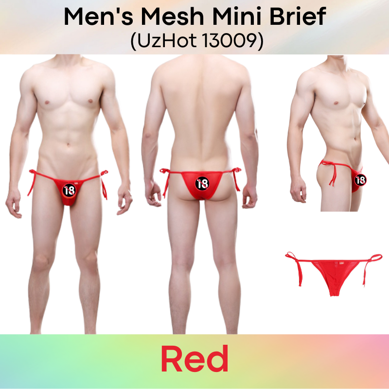 Men's Brief : Mesh with Side Tie Underwear (UzHot 13009)