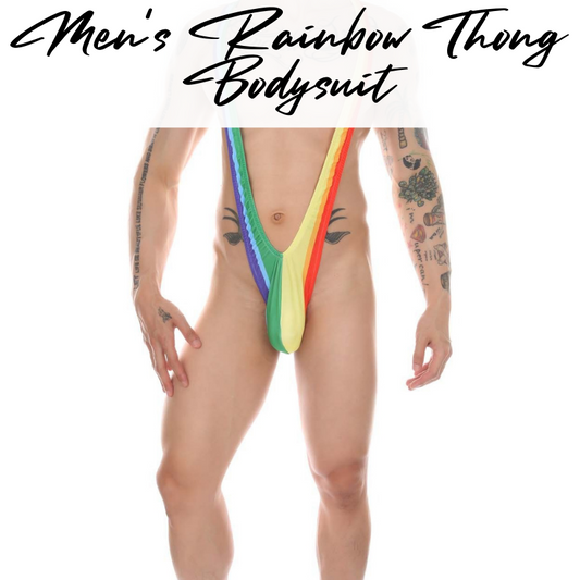 Men's Bodysuit : Rainbow T Back Thong (Clever Menmode CMF064)