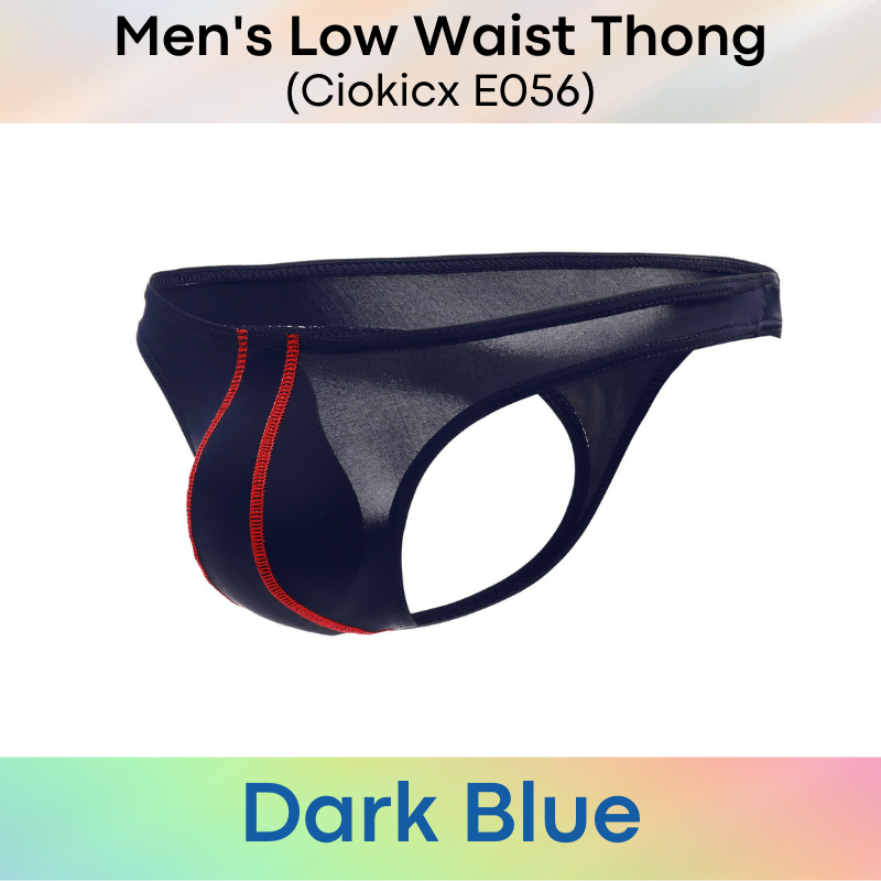Men's Thong : Low Waist Polyester Thong Underwear (Ciokicx E056)