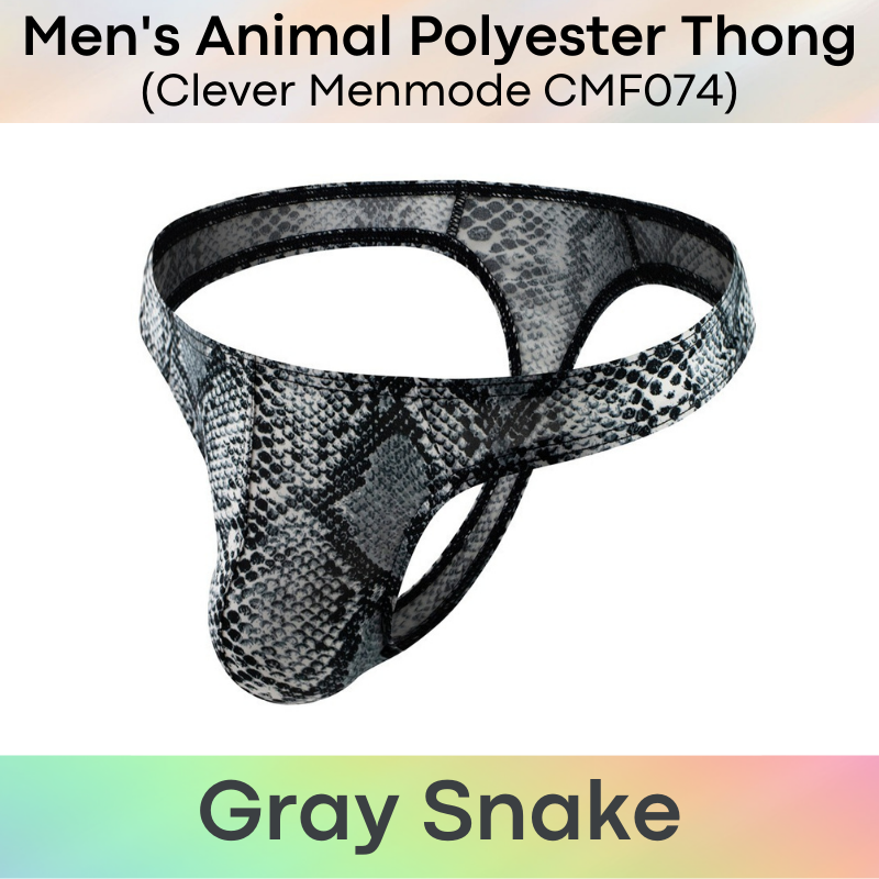 Men's Thong : Animal Print Low Waist Thong Underwear (CMF074)