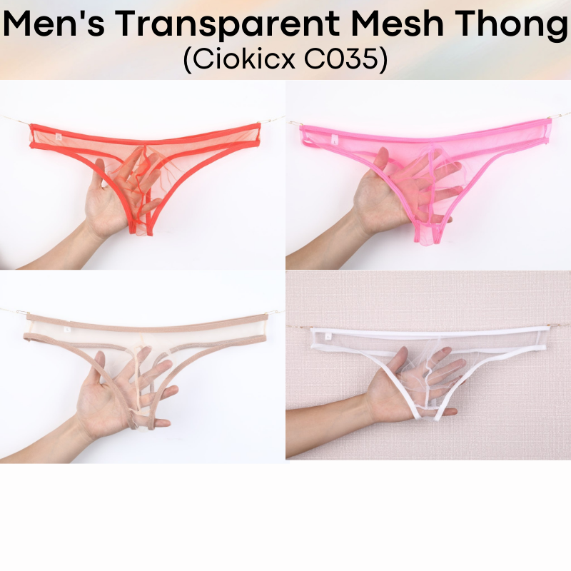 Men's Thong : Almost Transparent Mesh Thong Underwear (Ciokicx C035)