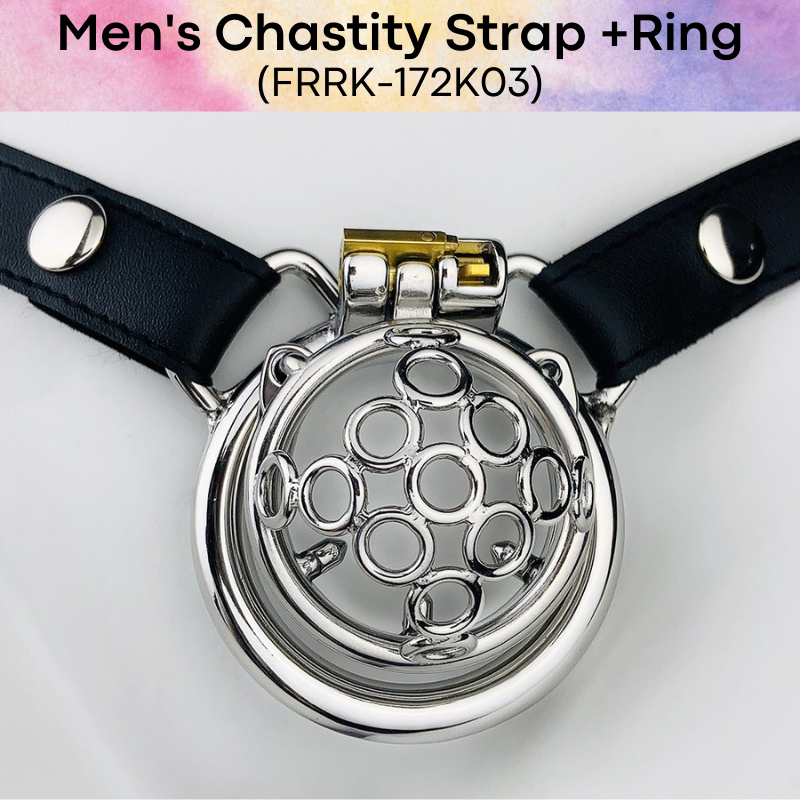 Adult Toy : Men's Chastity Cage with Strap (FRRK172-K03)