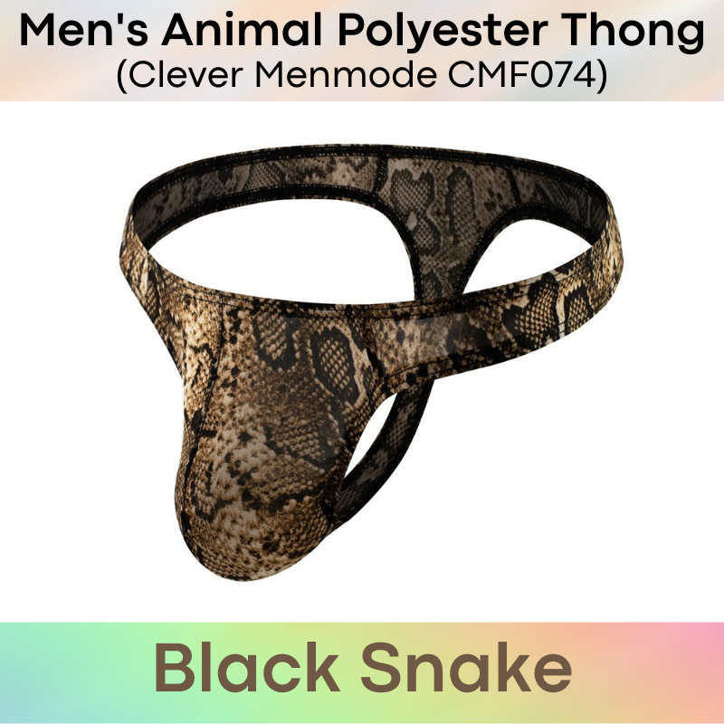 Men's Thong : Animal Print Low Waist Thong Underwear (CMF074)