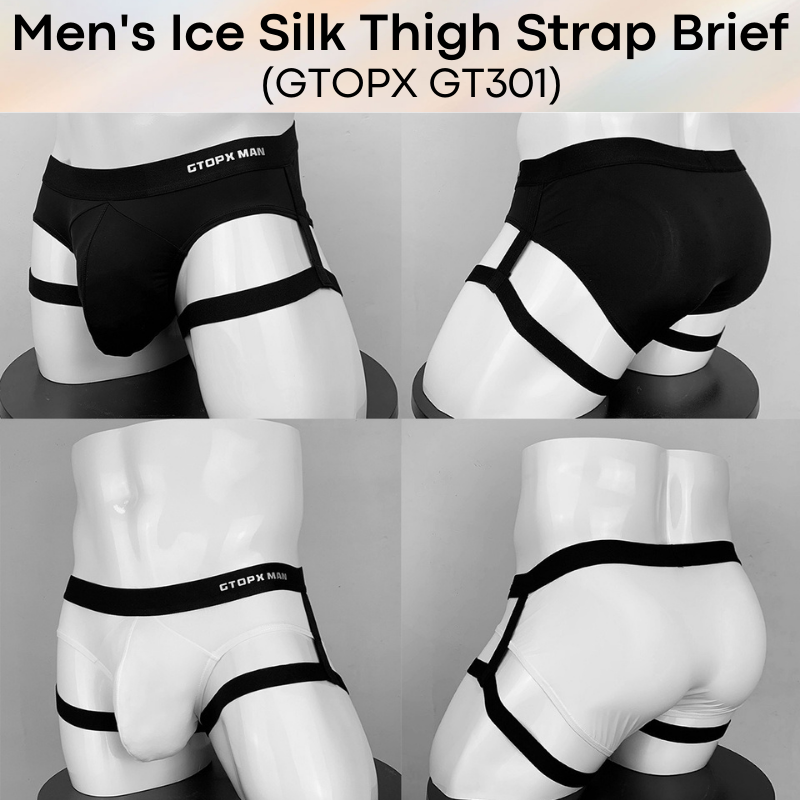 Men's Brief : Ice Silk with Thigh Straps Underwear (GTOPX GT301) – AhBoy2Man