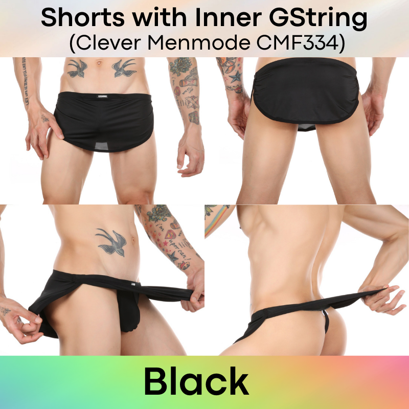 Men's Shorts : High Side Split with Inner GString (Clever Menmode CMF334)