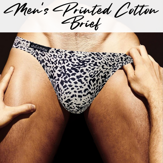 Men's Brief : Animal Graphic Print Brief Underwear (Adannu AD744)