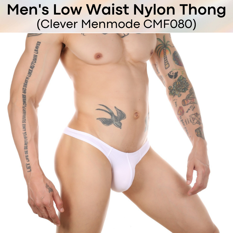 Men's Thong : Low Waist Nylon Thong Underwear (Clever Menmode CMF080)