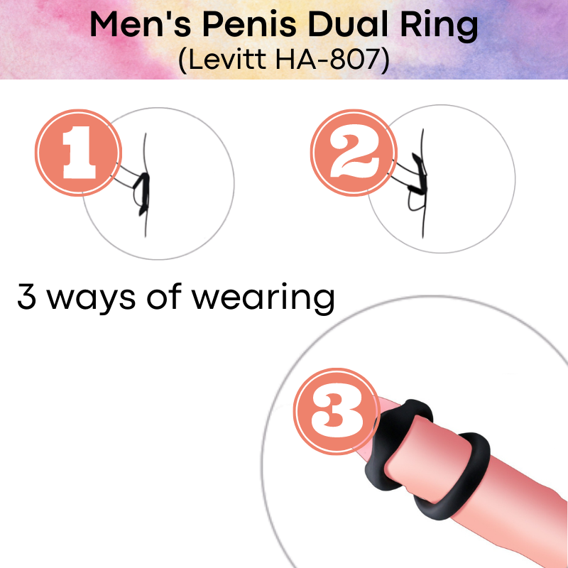 Adult Toy : Men's Dual Penis Ring (Levitt HA-807)