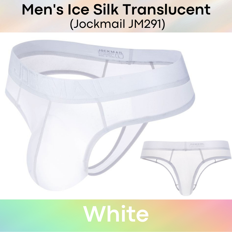 Men's Thong : Ice Silk Translucent Underwear (Jockmail JM291)