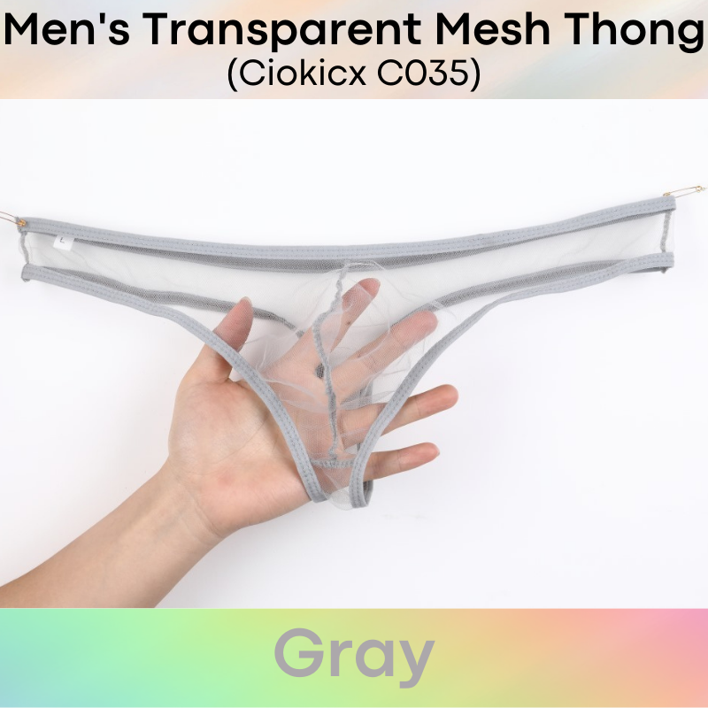 Men's Thong : Almost Transparent Mesh Thong Underwear (Ciokicx C035)